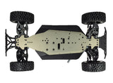WIRC ST8 chassis top-down view showing aluminium chassis plate and suspension arms