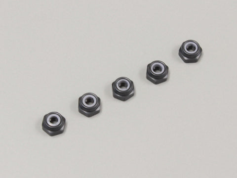 Kyosho Aluminium Nylon Lock Nuts Gunmetal M2.6x3.0mm (5) 1-N2630NA-GM