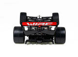 WIRC F26 chassis rear view showing rear wing and diffuser