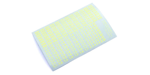 Kyosho Decal Sheet Shocks oil viscosities (Yellow) 36372Y