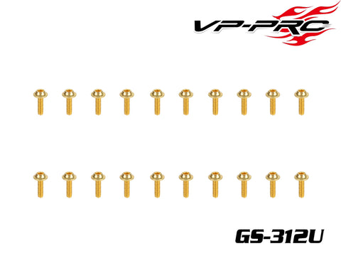 VP PRO M3 Gold Plated Alloy Steel UFO Head Screws (20pcs）